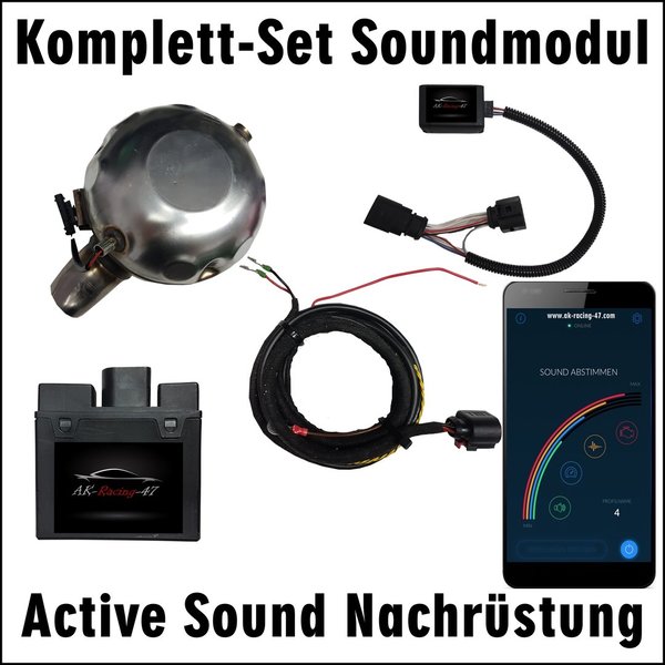 SOUNDMODUL - TESLA - KOMPLETT-SET - Soundaktuator-Nachrüstung mit APP und Fehlzündungen